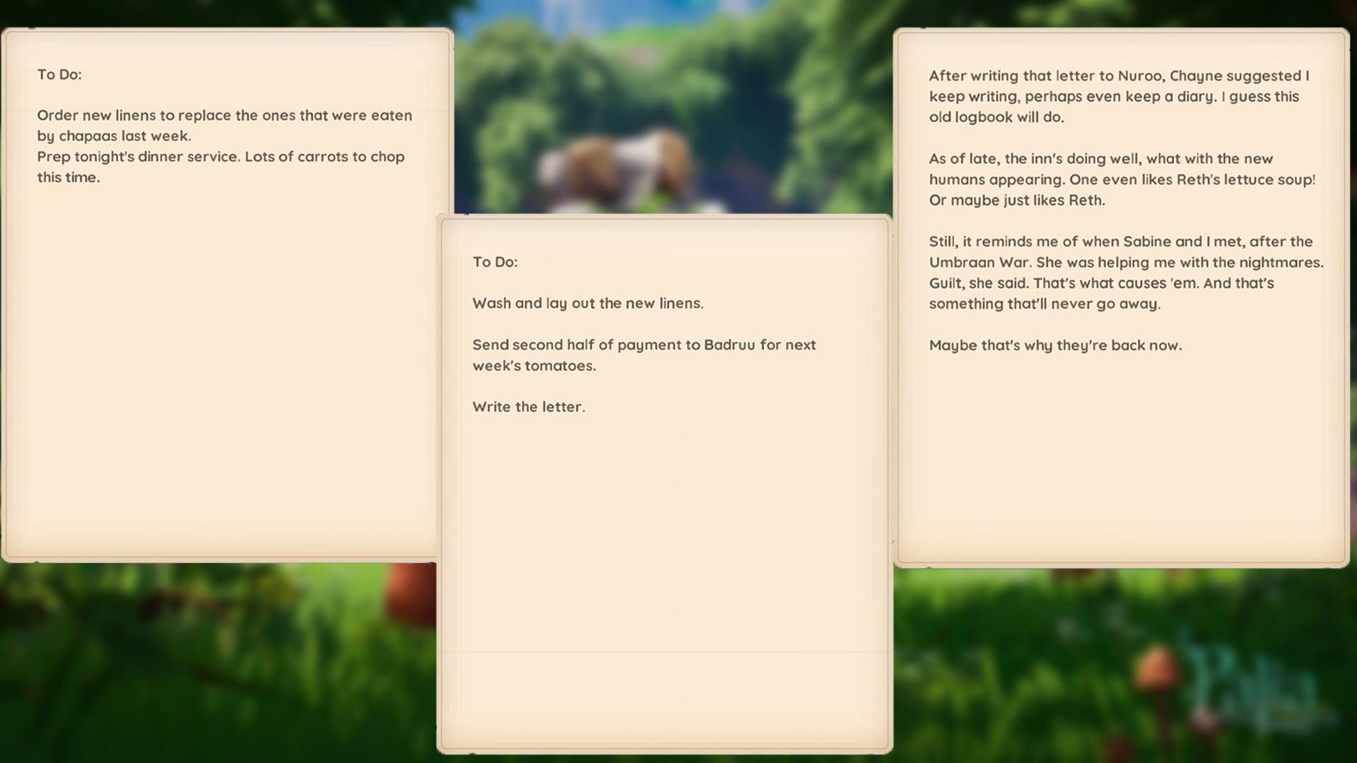 The book is titled Ormuu’s Horn Log #14 and contains war-related notes written by Ashura (Image via Singularity 6)